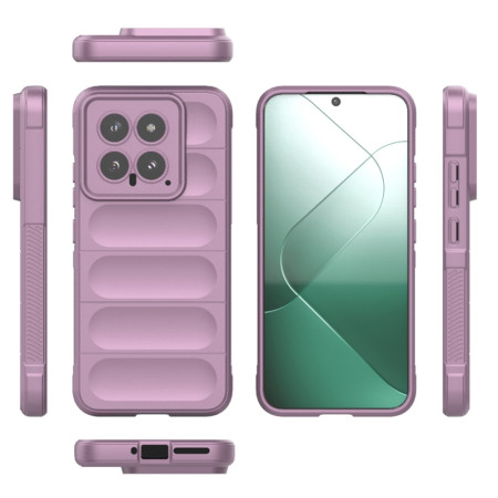 Husa pentru Xiaomi 14, Antisoc, Margini cu Striatii, Design Minimalist, Purple