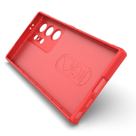 Husa pentru Samsung Galaxy S24 Ultra, Antisoc, Margini cu Striatii, Design Minimalist, Red