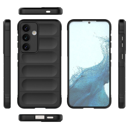 Husa pentru Samsung Galaxy S24 Plus, Antisoc, Margini cu Striatii, Design Minimalist, Black