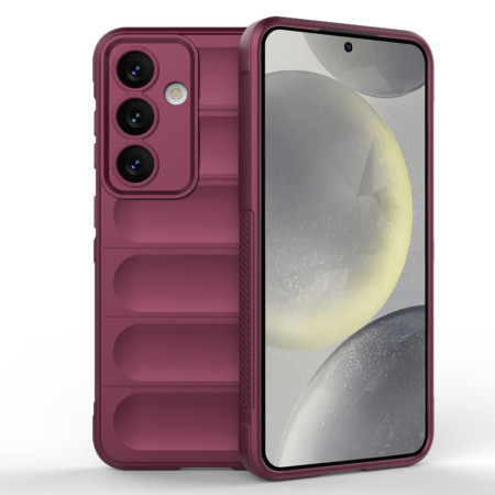 Husa pentru Samsung Galaxy S24 Plus, Antisoc, Margini cu Striatii, Design Minimalist, Bordeaux