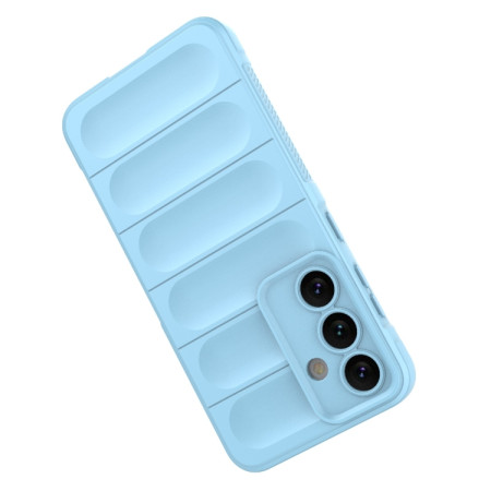 Husa pentru Samsung Galaxy S24, Antisoc, Margini cu Striatii, Design Minimalist, Bleu