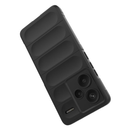 Husa pentru Xiaomi Redmi Note 13 Pro Plus 5G, Antisoc, Margini cu Striatii, Design Minimalist, Black