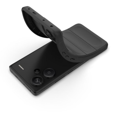 Husa pentru Xiaomi Redmi Note 13 Pro Plus 5G, Antisoc, Margini cu Striatii, Design Minimalist, Black