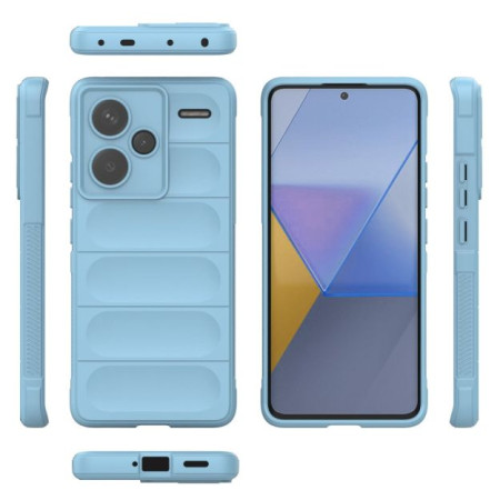 Husa pentru Xiaomi Redmi Note 13 Pro Plus 5G, Antisoc, Margini cu Striatii, Design Minimalist, Bleu