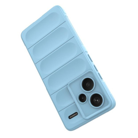 Husa pentru Xiaomi Redmi Note 13 Pro Plus 5G, Antisoc, Margini cu Striatii, Design Minimalist, Bleu