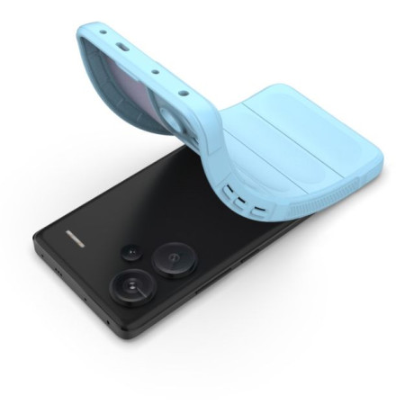 Husa pentru Xiaomi Redmi Note 13 Pro Plus 5G, Antisoc, Margini cu Striatii, Design Minimalist, Bleu