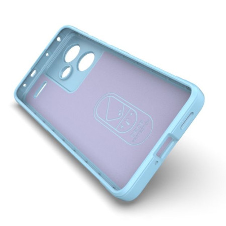 Husa pentru Xiaomi Redmi Note 13 Pro Plus 5G, Antisoc, Margini cu Striatii, Design Minimalist, Bleu