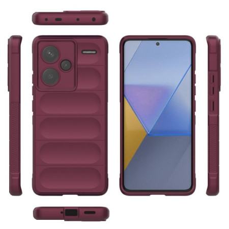 Husa pentru Xiaomi Redmi Note 13 Pro Plus 5G, Antisoc, Margini cu Striatii, Design Minimalist, Bordeaux