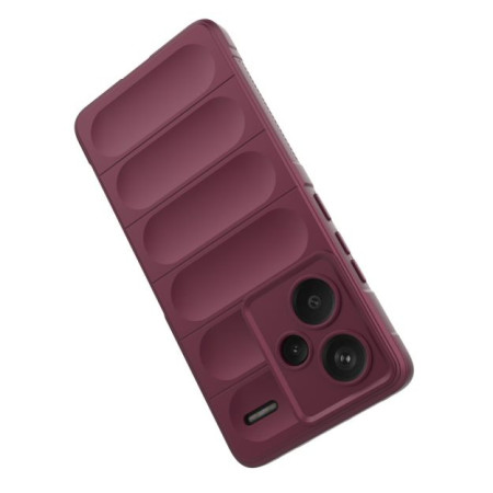 Husa pentru Xiaomi Redmi Note 13 Pro Plus 5G, Antisoc, Margini cu Striatii, Design Minimalist, Bordeaux