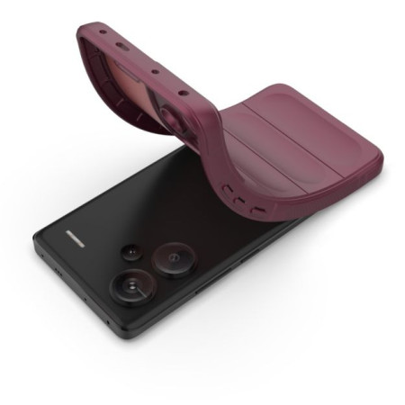 Husa pentru Xiaomi Redmi Note 13 Pro Plus 5G, Antisoc, Margini cu Striatii, Design Minimalist, Bordeaux
