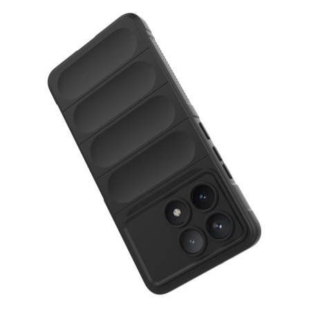 Husa pentru Xiaomi Poco X6 Pro, Antisoc, Margini cu Striatii, Design Minimalist, Black