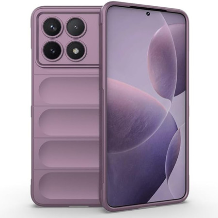 Husa pentru Xiaomi Poco X6 Pro, Antisoc, Margini cu Striatii, Design Minimalist, Purple