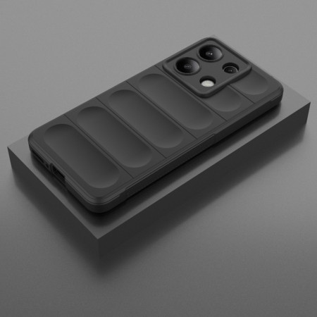 Husa pentru Xiaomi Redmi Note 13 4G, Antisoc, Margini cu Striatii, Design Minimalist, Black