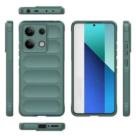 Husa pentru Xiaomi Redmi Note 13 4G, Antisoc, Margini cu Striatii, Design Minimalist, Green