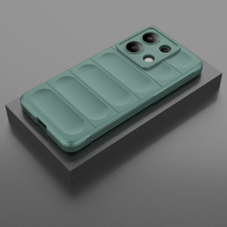 Husa pentru Xiaomi Redmi Note 13 4G, Antisoc, Margini cu Striatii, Design Minimalist, Green
