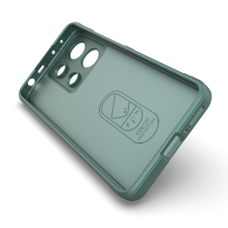 Husa pentru Xiaomi Redmi Note 13 4G, Antisoc, Margini cu Striatii, Design Minimalist, Green