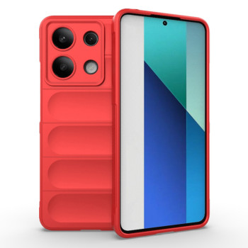 Husa pentru Xiaomi Redmi Note 13 4G, Antisoc, Margini cu Striatii, Design Minimalist, Red
