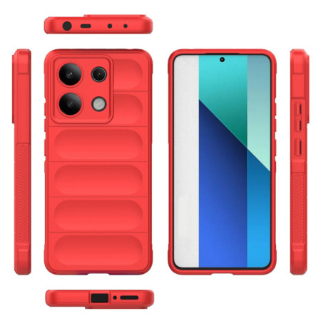 Husa pentru Xiaomi Redmi Note 13 4G, Antisoc, Margini cu Striatii, Design Minimalist, Red