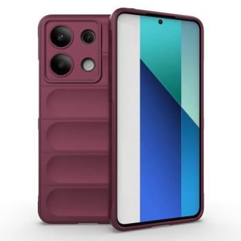 Husa pentru Xiaomi Redmi Note 13 4G, Antisoc, Margini cu Striatii, Design Minimalist, Bordeaux