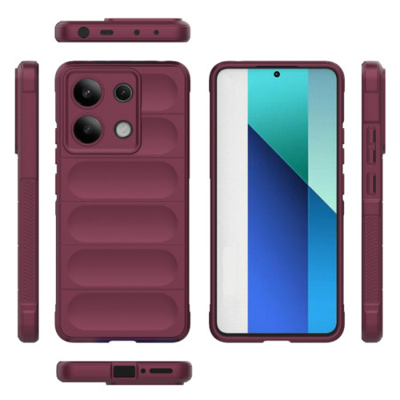 Husa pentru Xiaomi Redmi Note 13 4G, Antisoc, Margini cu Striatii, Design Minimalist, Bordeaux