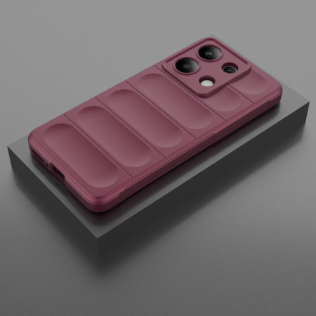 Husa pentru Xiaomi Redmi Note 13 4G, Antisoc, Margini cu Striatii, Design Minimalist, Bordeaux