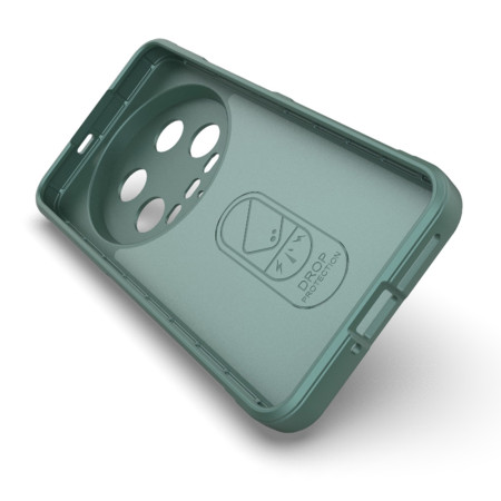 Husa pentru Xiaomi 14 Ultra, Antisoc, Margini cu Striatii, Design Minimalist, Green