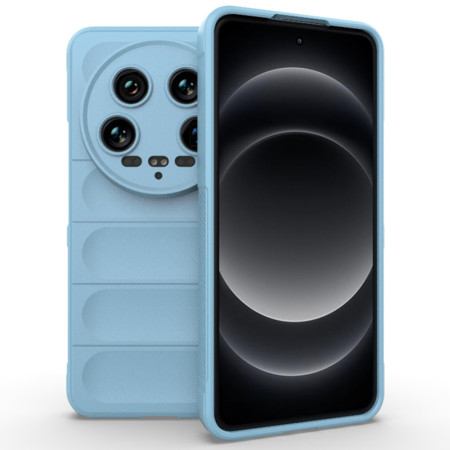 Husa pentru Xiaomi 14 Ultra, Antisoc, Margini cu Striatii, Design Minimalist, Bleu