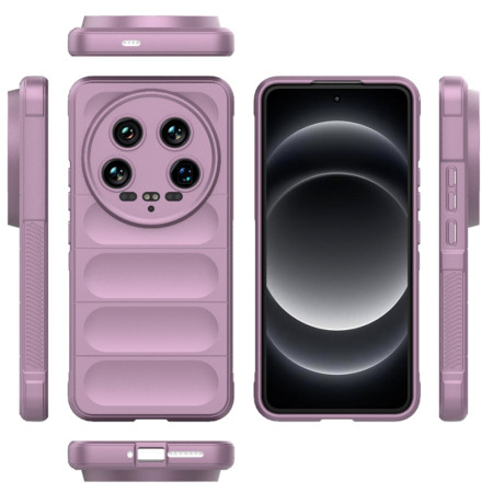 Husa pentru Xiaomi 14 Ultra, Antisoc, Margini cu Striatii, Design Minimalist, Purple