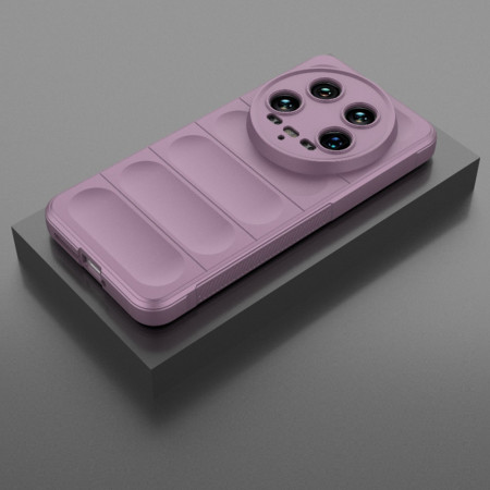 Husa pentru Xiaomi 14 Ultra, Antisoc, Margini cu Striatii, Design Minimalist, Purple