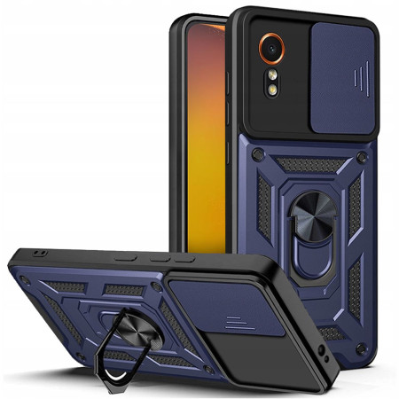 Husa pentru Samsung Galaxy Xcover 7, CamShield Protectie Camera, Inel Magnetic, Slide si Snap, Blue