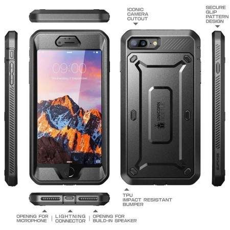 Husa pentru iPhone 7 Plus / 8 Plus - Supcase Unicorn Beetle Pro - Black