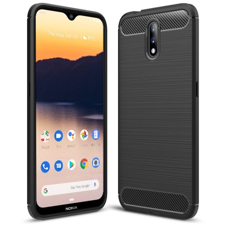 Husa pentru Nokia 2.3 - Techsuit Carbon Silicone - Negru