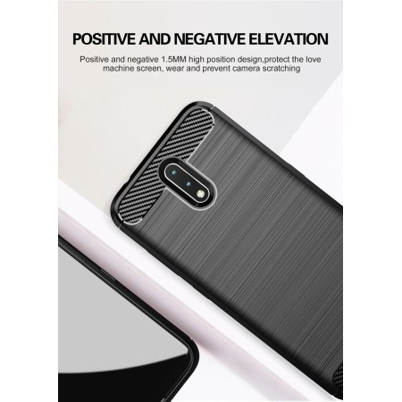 Husa pentru Nokia 2.3 - Techsuit Carbon Silicone - Negru