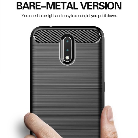 Husa pentru Nokia 2.3 - Techsuit Carbon Silicone - Negru