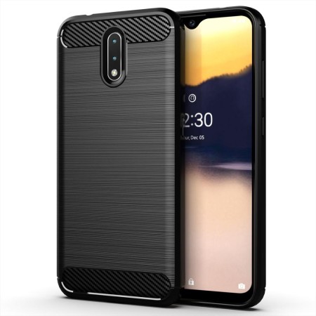 Husa pentru Nokia 2.3 - Techsuit Carbon Silicone - Negru