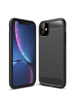 Husa pentru iPhone 11 - Techsuit Carbon Silicone - Black