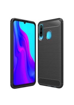 Husa pentru Huawei P30 Lite / P30 lite New Edition - Techsuit Carbon Silicone - Black