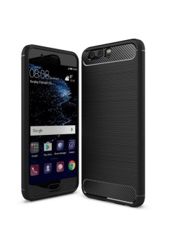 Husa pentru Huawei P10 - Techsuit Carbon Silicone - Black