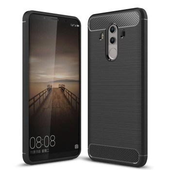 Husa Carbon compatibila Huawei Mate 10 Pro Tech AntiSoc, Negru
