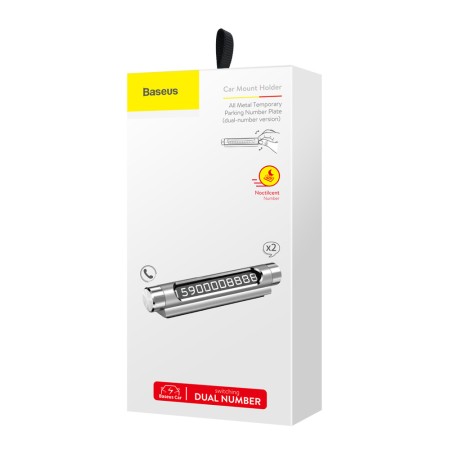 Baseus - Temporary Parking Number Card - Silver