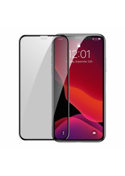 Baseus - Curved Tempered Glass Privacy Dustproof Full Cover (2 pack) - Iphone XR / 11 - Applicator Incl. - Black