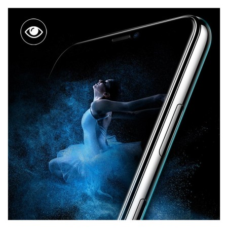 Baseus - Tempered Glass Blue Light Full Cover (0.15mm) (2 pack) - Iphone X / XS / 11 Pro - Applicator Incl. - Transparent