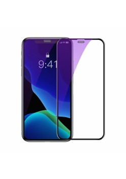 Baseus - Tempered Glass Blue Light Full Cover (0.3mm) (2 pack) - Iphone XR / 11 - Applicator Incl. - Black