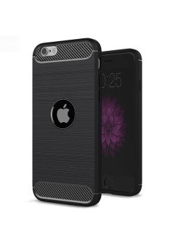 Husa pentru iPhone SE 2, SE 2020 / SE 3, SE 2022 - Techsuit Carbon Silicone - Black