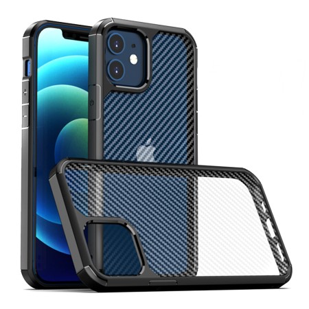 Husa pentru iPhone 12 / 12 Pro - Techsuit Carbon Fuse - Black