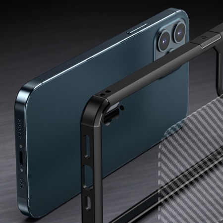 Husa pentru iPhone 12 / 12 Pro - Techsuit Carbon Fuse - Black