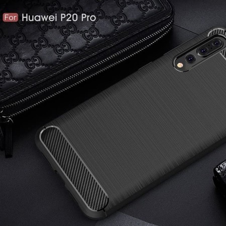 Husa pentru Huawei P20 Pro - Techsuit Carbon Silicone - Black
