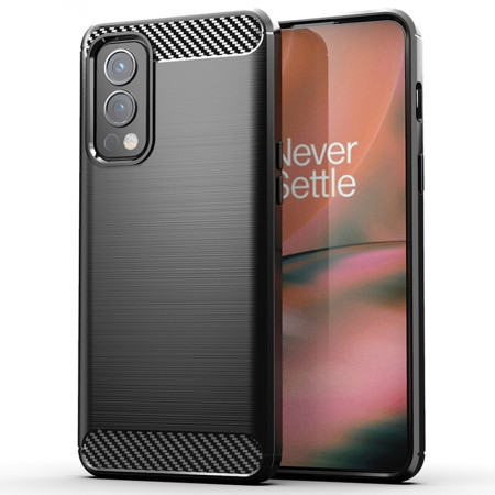 Husa Carbon compatibila OnePlus Nord 2 Tech Protects, Negru