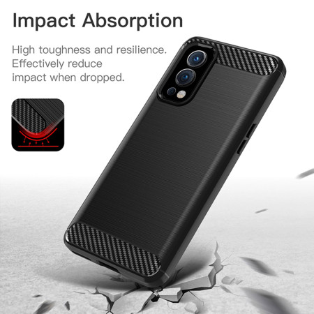 Husa Carbon compatibila OnePlus Nord 2 Tech Protects, Negru