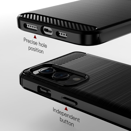 Husa Carbon compatibila OnePlus Nord 2 Tech Protects, Negru